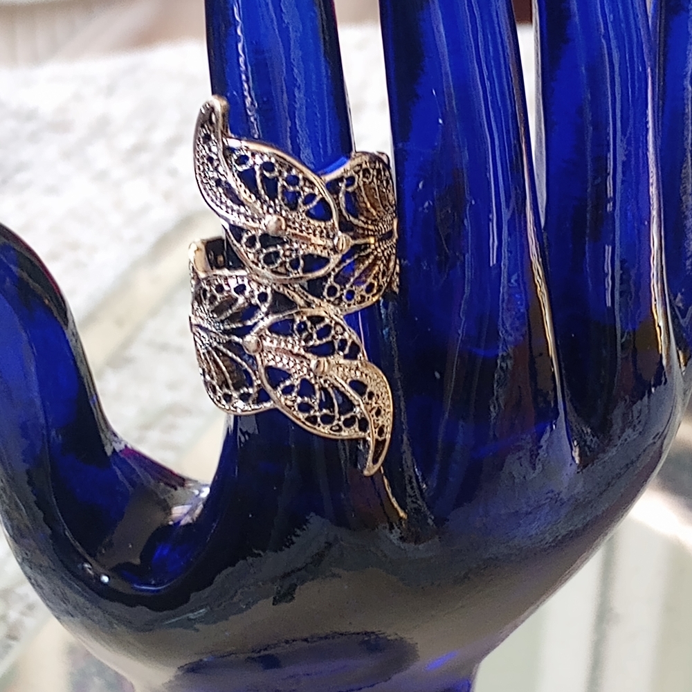 Gold tone wrap ring